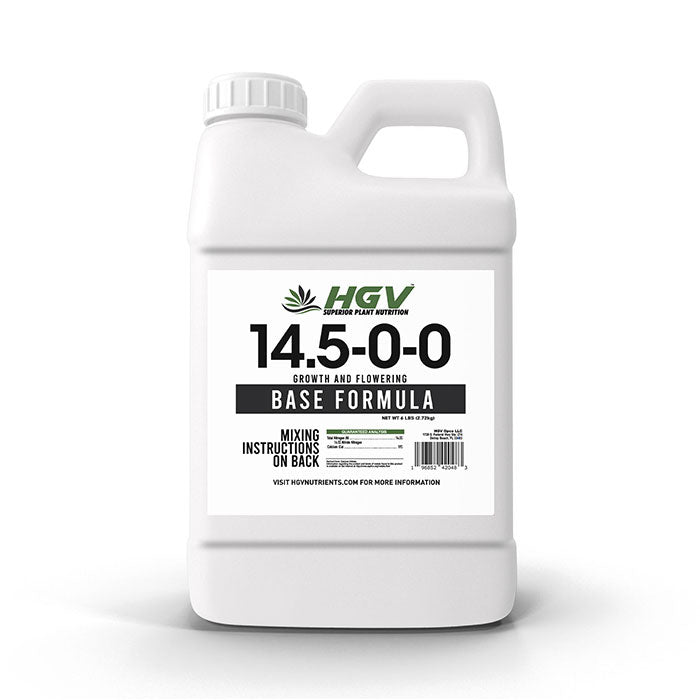 HGV Nutrients Growth and Flowering Base Formula 14.5-0-0, 2.5 Gallon Jug