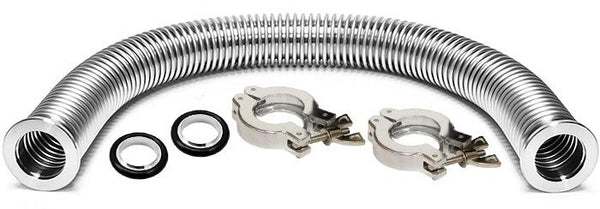 Across International KF25 1M(3.3ft) Flexible SST Bellow with Clamps & Centering Rings,