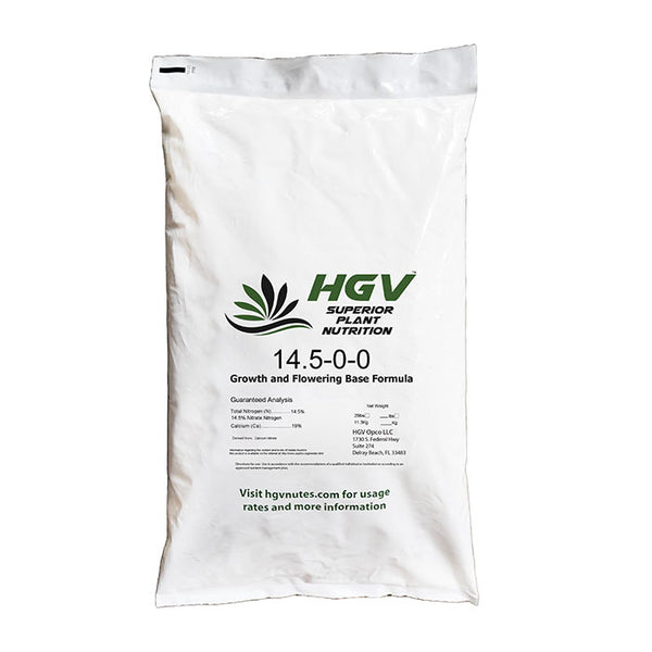 HGV Nutrients Growth and Flowering Base Formula 14.5-0-0, 25 lbs.