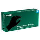 HBX Heavy Duty Premium Black Nitrile Gloves, Small, Box of 100