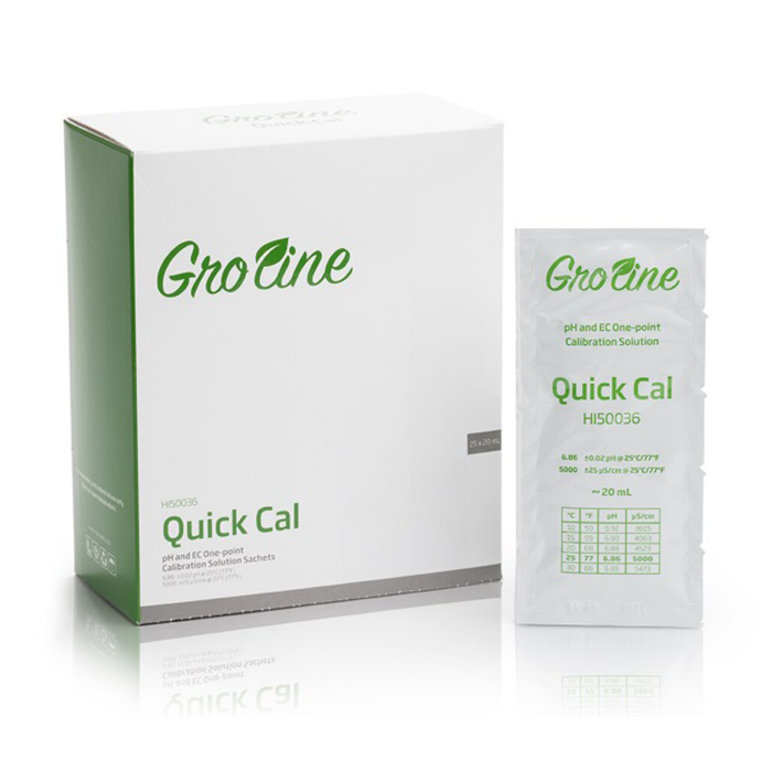 Hanna Instruments GroLine Quick Cal Combo Calibration Solution Sachets, 20mL - Case of 25