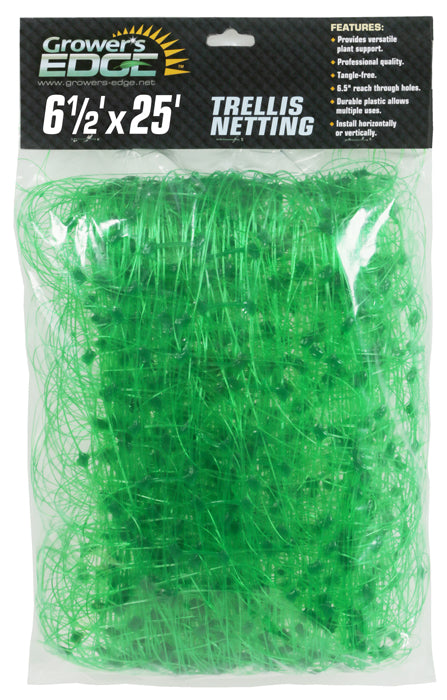 Grower's Edge Green Trellis Netting 6.5 ft x 25 ft (24/Cs)