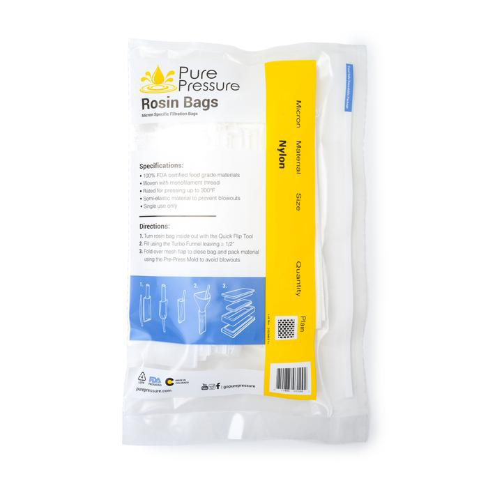 PurePressure Nylon Mesh Rosin Bag, 2.5" x 4.5", 25 Micron - Pack Of 50
