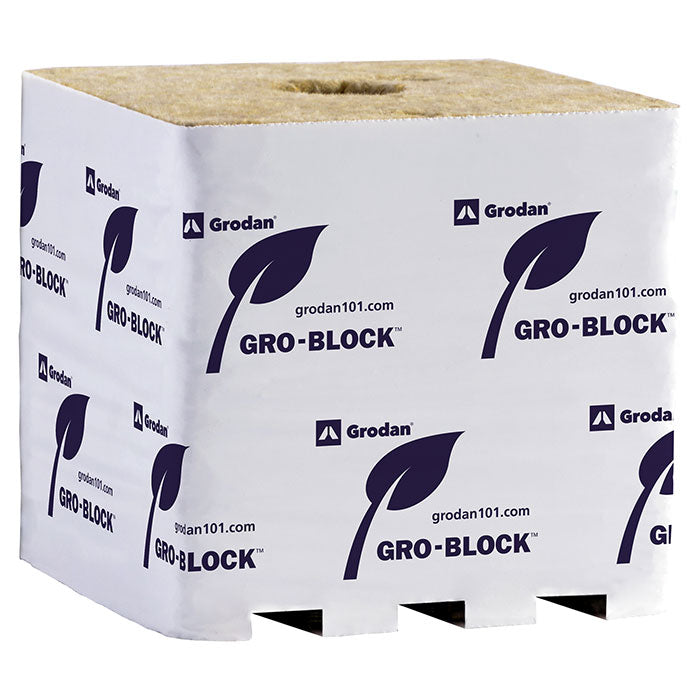 Grodan Gro-Block Improved GR32 Hugo with Hole, 6" x 6" x 6" - Pallet of 512