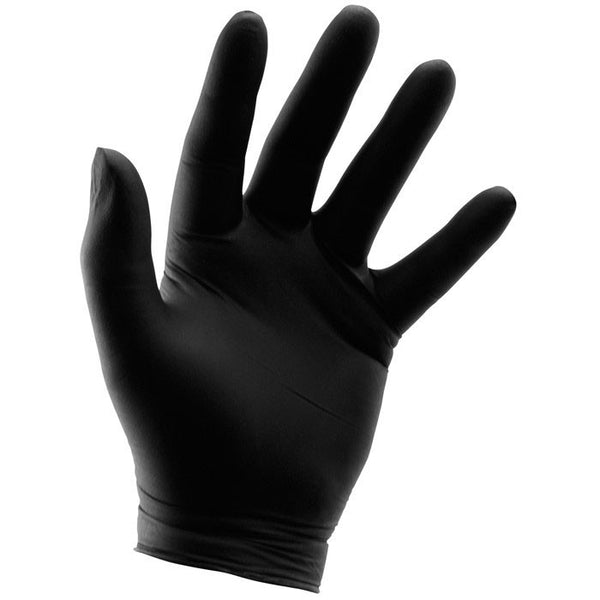 Covert Heavy Duty Black Nitrile Gloves, Medium, Box of 100