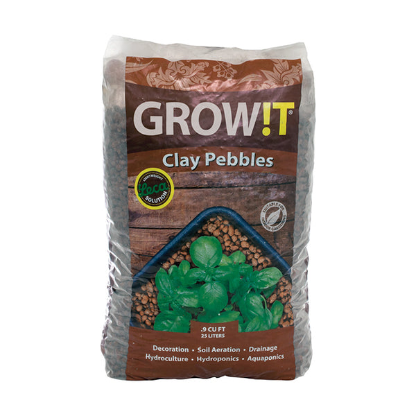 GROW!T Clay Pebbles 4mm-16mm, 25 Liters