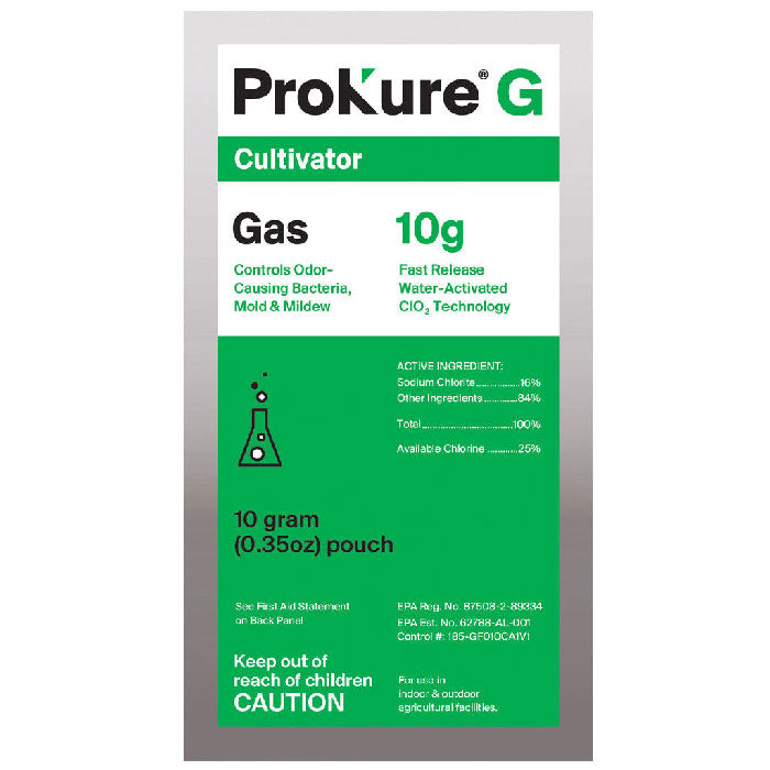 Prokure G - 10 Gram Chlorine Dioxide Fast Release Gas, 1000 cu. Ft., Case of 12 Packets