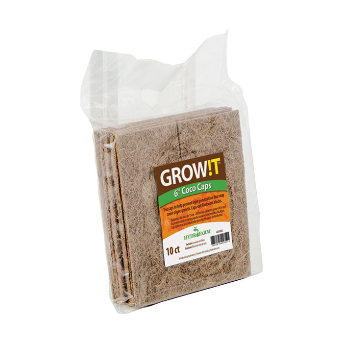 GROW!T Coco Caps, 6'', pack of 10