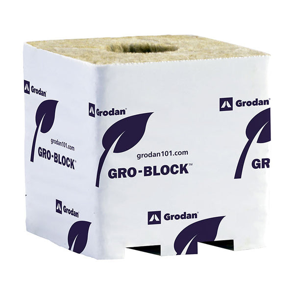Grodan Gro-Block Improved GR10 Large with Hole, 4" x 4" x 4" - Pallet of 1584