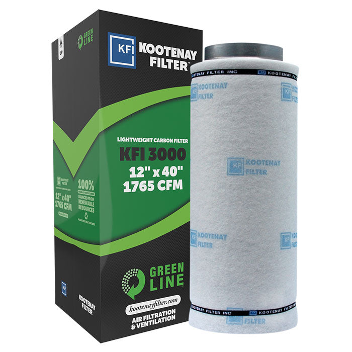 Kootenay Filter KFI 3000 Green Line Carbon Filter with Flange, 12" - 1765 CFM