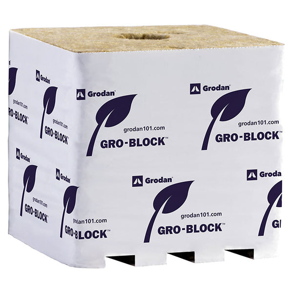 Grodan Gro-Block Improved GR32 Hugo with Hole, 6" x 6" x 6" - Case of 64