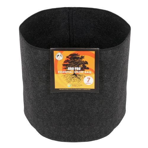 Gro Pro Essential Round Fabric Pot, 7 Gallon - Black