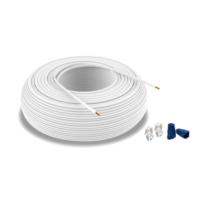 TrolMaster RJ12 Cable Roll with 100 RJ12 Connectors, 500 ft.