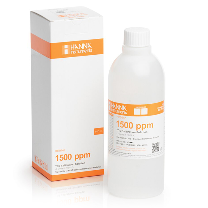 Hanna Instruments 1500 mg/L (ppm) TDS Calibration Solution, 500 mL