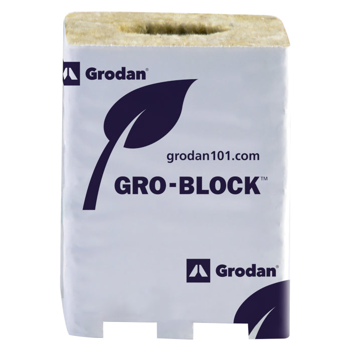 Grodan Gro-Block Improved GR5.6 Large with Hole, 3" x 3" x 2.5" - Case of 256