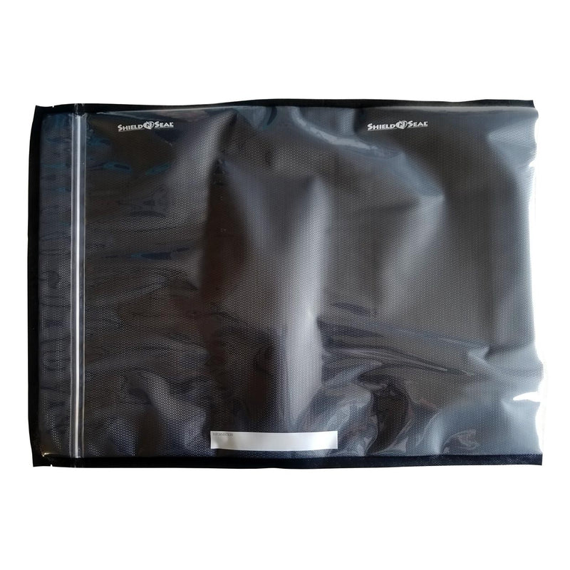 Shield N Seal 3500 Pre-Cut Clear and Black Vacuum Sealer Bags With Zipper, 15" x 20" - Pack of 50