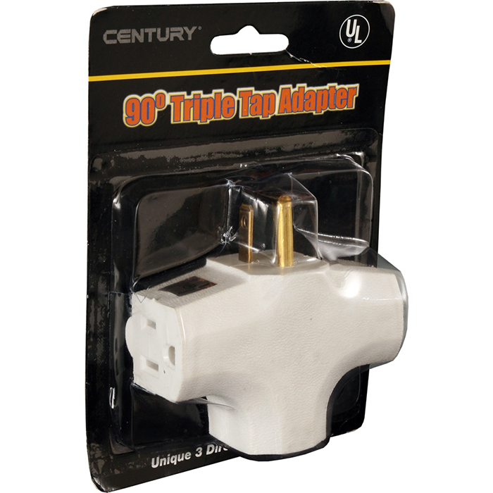 Hydrofarm 90 Degree Tri Tap Adapter, White