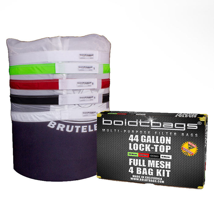Boldtbags Lock-Top Full Mesh Stacker Bubble Bags, 44 Gallon 4 Bag Kit