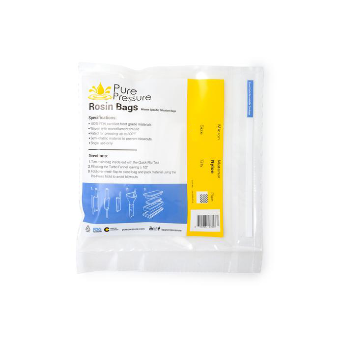 PurePressure - Food Grade Nylon Mesh Rosin Filter Bags 2" x 3" 72m - 50 Pack