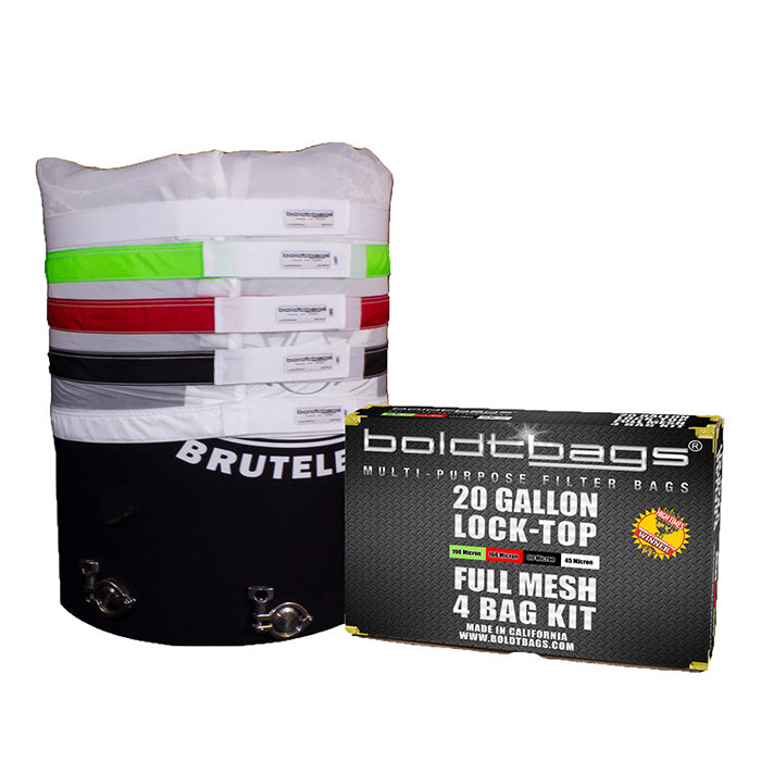 Boldtbags Lock-Top Full Mesh Stacker Bubble Bags, 20 Gallon 4 Bag Kit