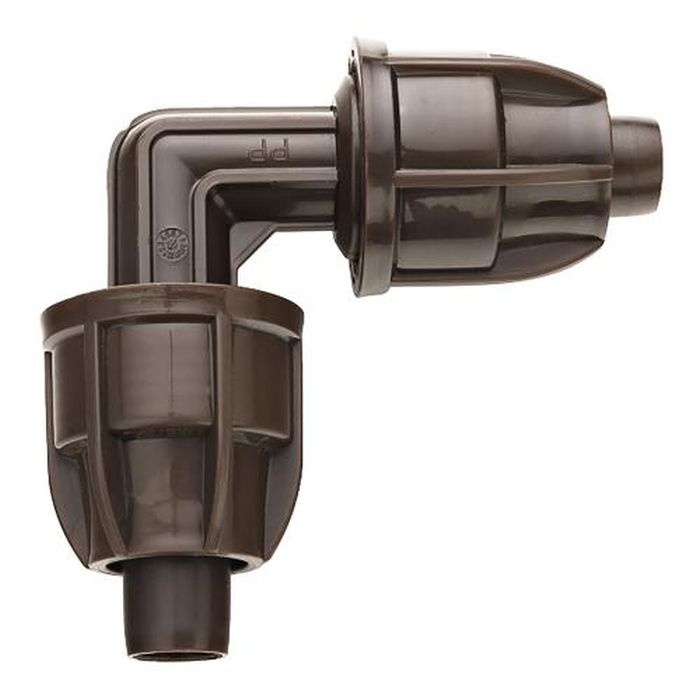 Netafim - 17mm TechLock twist-lock style compression elbow fitting, 25/bag