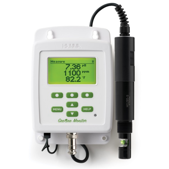 Hanna Instruments GroLine pH/EC/TDS & Temp Monitor with Inline Probe
