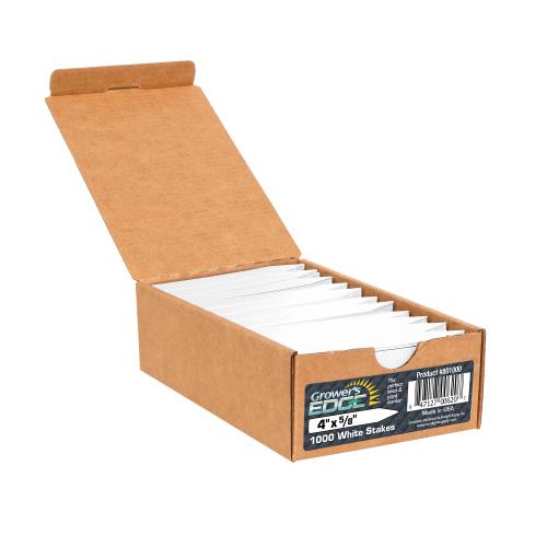 Grower's Edge Plant Stake Labels, White, 4" x 5/8", Case of 1000