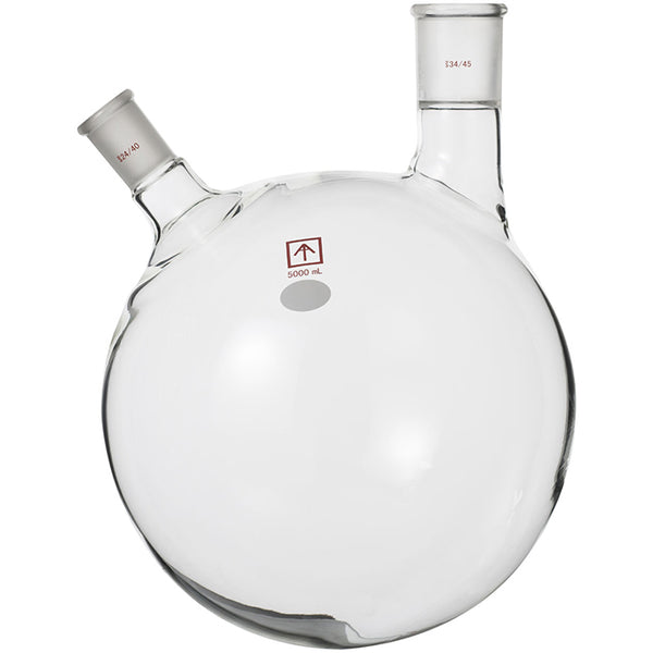 Across International 24/40 and 34/45 Heavy Wall Round Bottom 2-Neck Flask, 5L