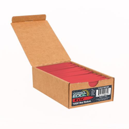 Grower's Edge Plant Stake Labels, Red, 4" x 5/8", Case of 1000