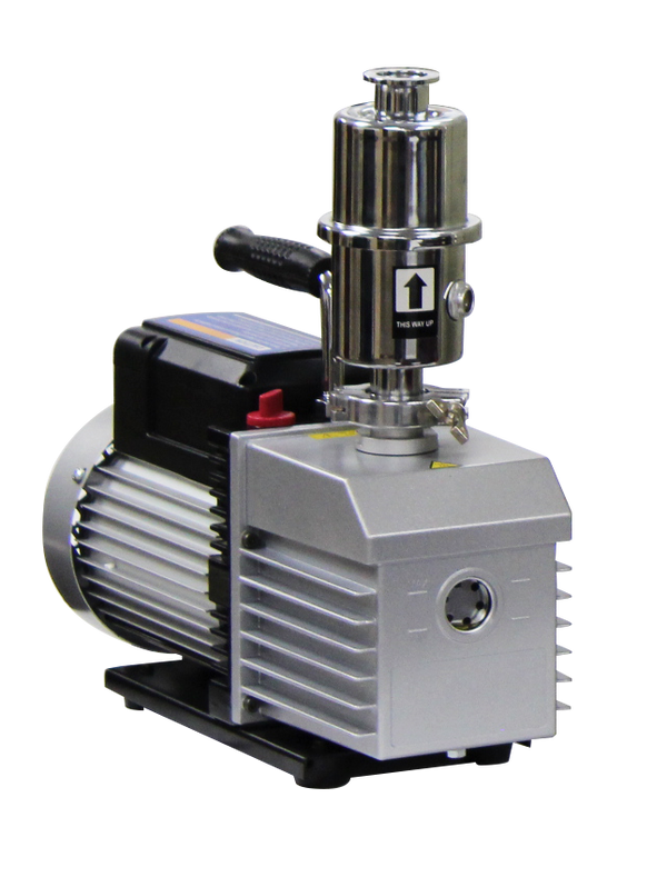 AI - EasyVac 7.2 CFM Sliding-Vane Compact Vacuum Pump with Oil Mist Filter, 3/8'' Silicone Tubing