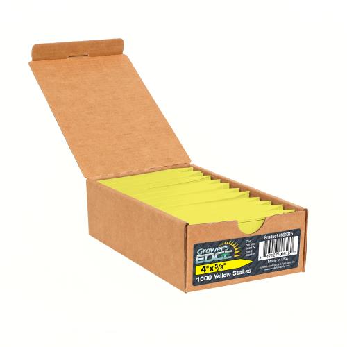 Grower's Edge Plant Stake Labels, Yellow, 4" x 5/8", Case of 1000