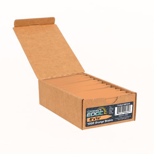 Grower's Edge Plant Stake Labels, Orange, 4" x 5/8", Case of 1000