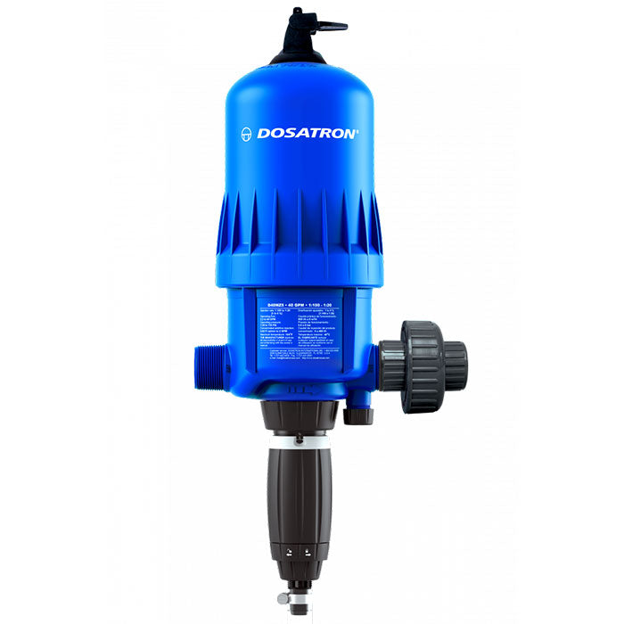 Dosatron Water Powered Doser, 40 GPM 1:100 to 1:20, Viton Seals & Bypass - 1.5 Inch (D40MZ5BPVFHY)