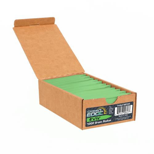 Grower's Edge Plant Stake Labels, Green, 4" x 5/8", Case of 1000