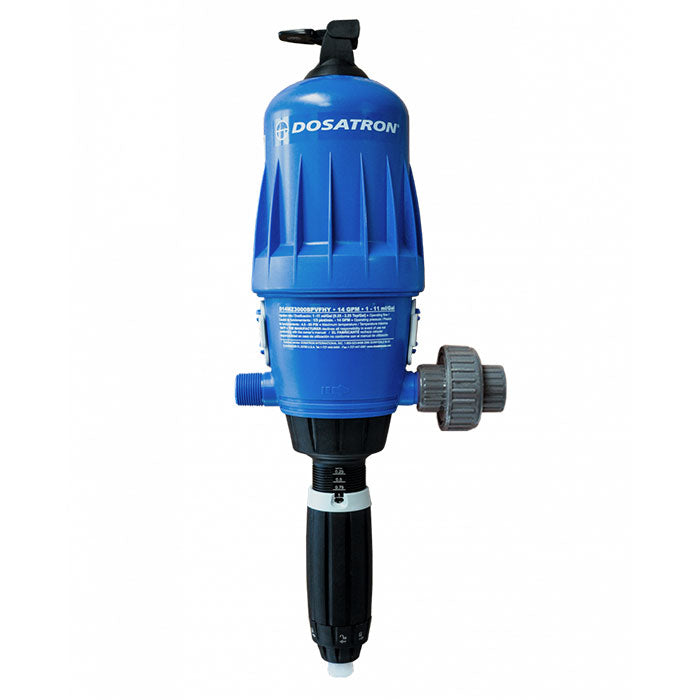 Dosatron - 0.05 to 14 GPM (0.19 to 50 LPM) Injector 1:3000 to 1:333 Scale 1.25-11 Ml/Gal, 0.25-2.25 Tsp/Gal