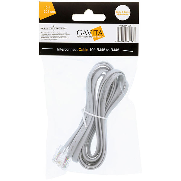 Gavita E-Series LED Adapter Interconnect Cable RJ45, 10 ft.